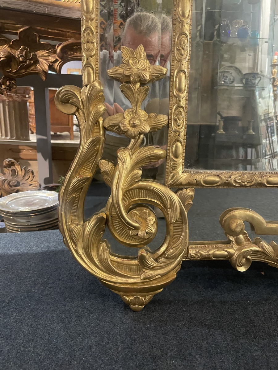 Louis XIV Style Gilded Wood Caryatid Mirror-photo-1