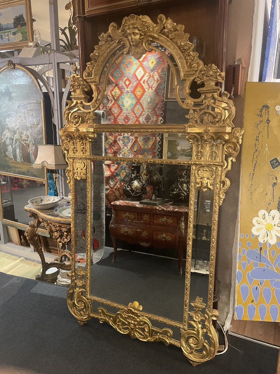 Louis XIV Style Gilded Wood Caryatid Mirror