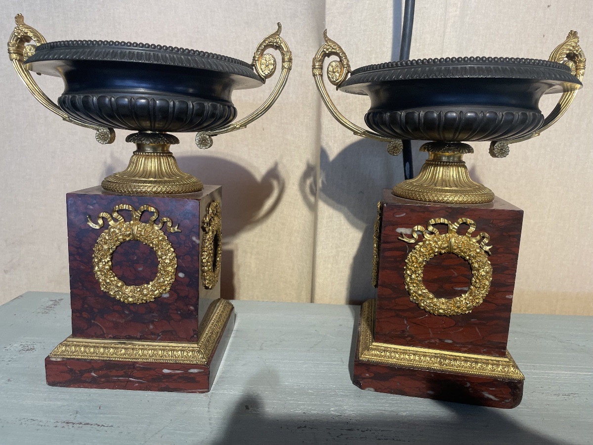 Pair Of Restoration-era Cassolettes