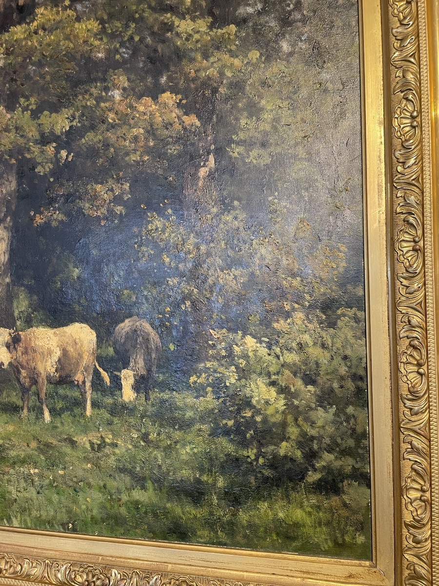 Large Painting Signed Julius Jacobs Bakhuijzen Circa 1865-photo-3