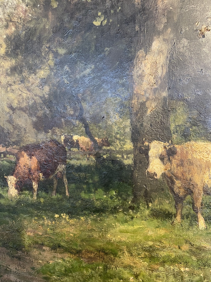 Large Painting Signed Julius Jacobs Bakhuijzen Circa 1865-photo-8