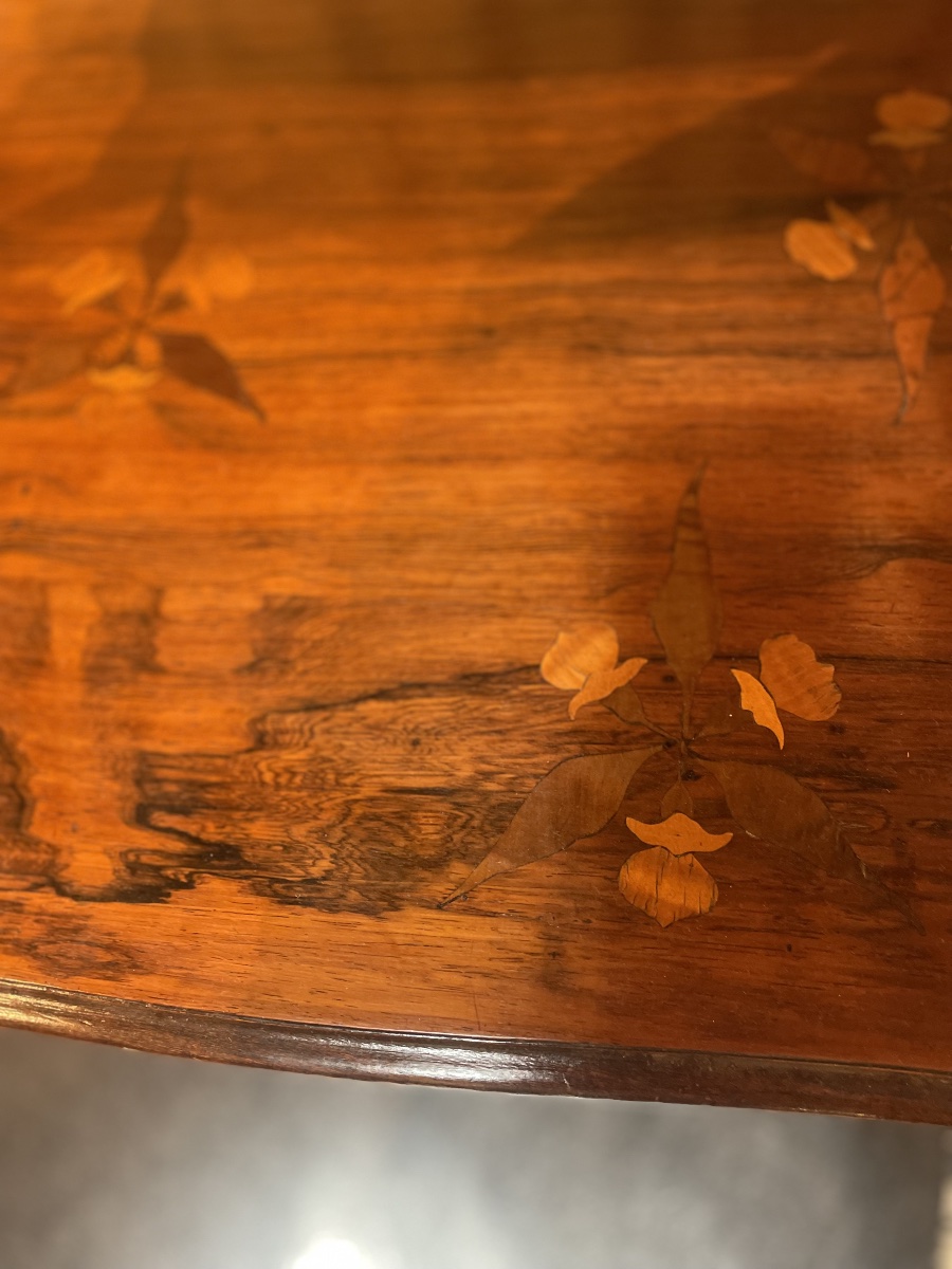 Tea Table By Gallé, Featuring Precious Wood Marquetry -photo-1