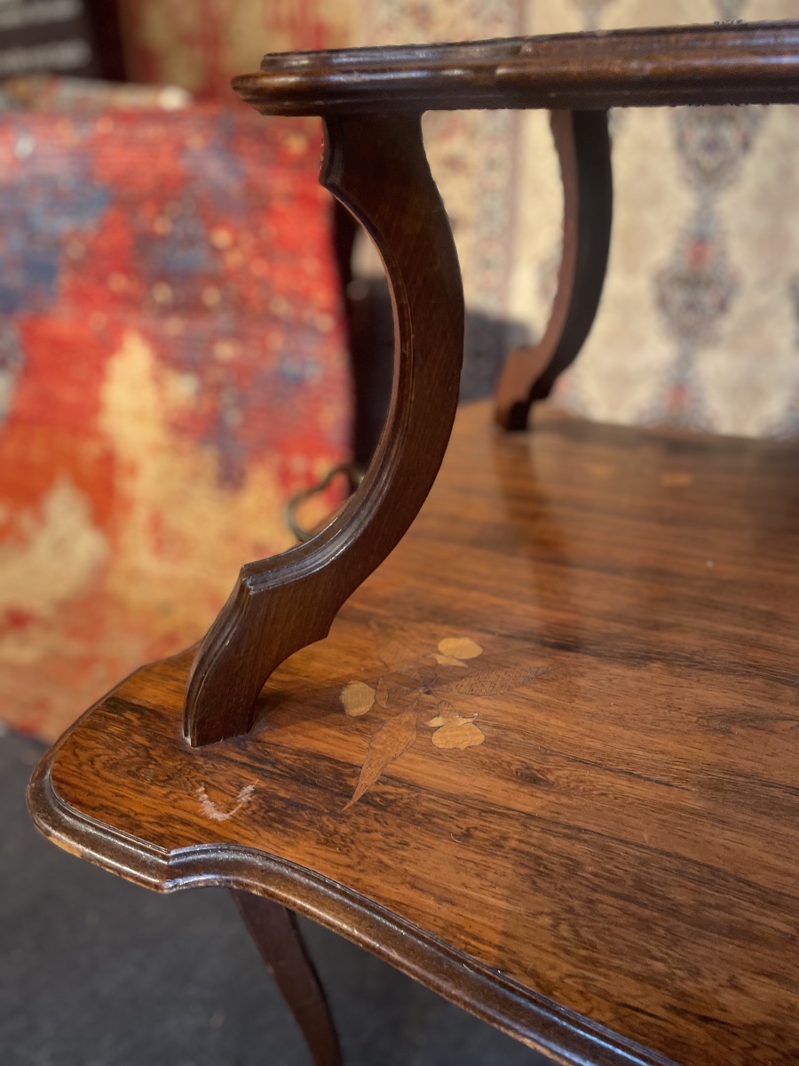 Tea Table By Gallé, Featuring Precious Wood Marquetry -photo-3