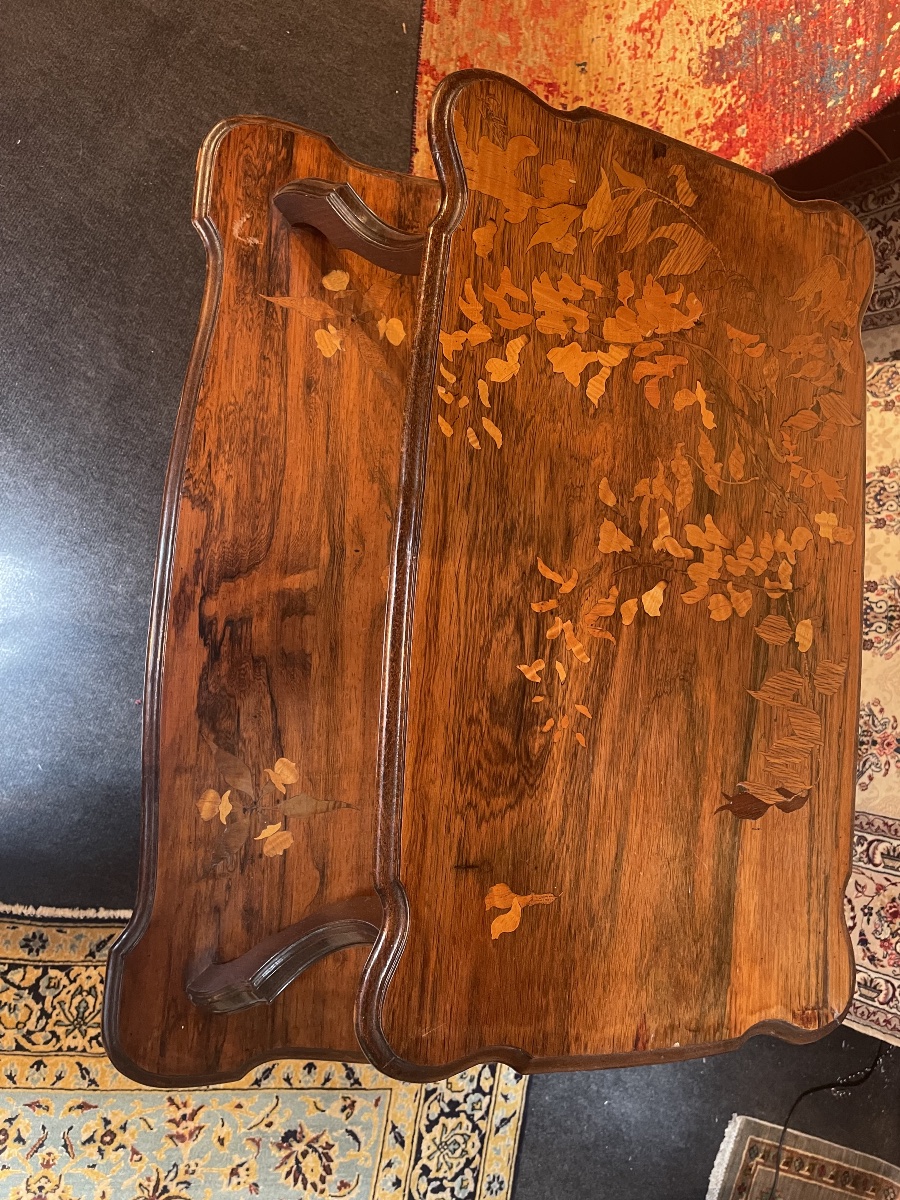 Tea Table By Gallé, Featuring Precious Wood Marquetry -photo-5