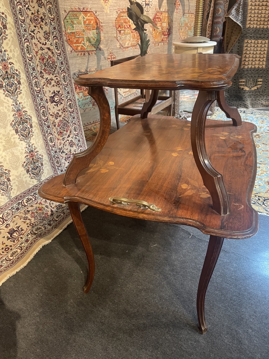 Tea Table By Gallé, Featuring Precious Wood Marquetry -photo-7