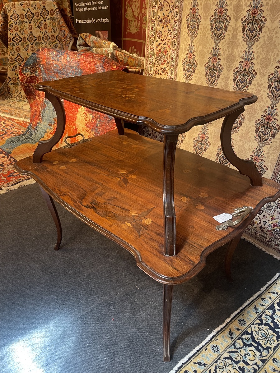Tea Table By Gallé, Featuring Precious Wood Marquetry 