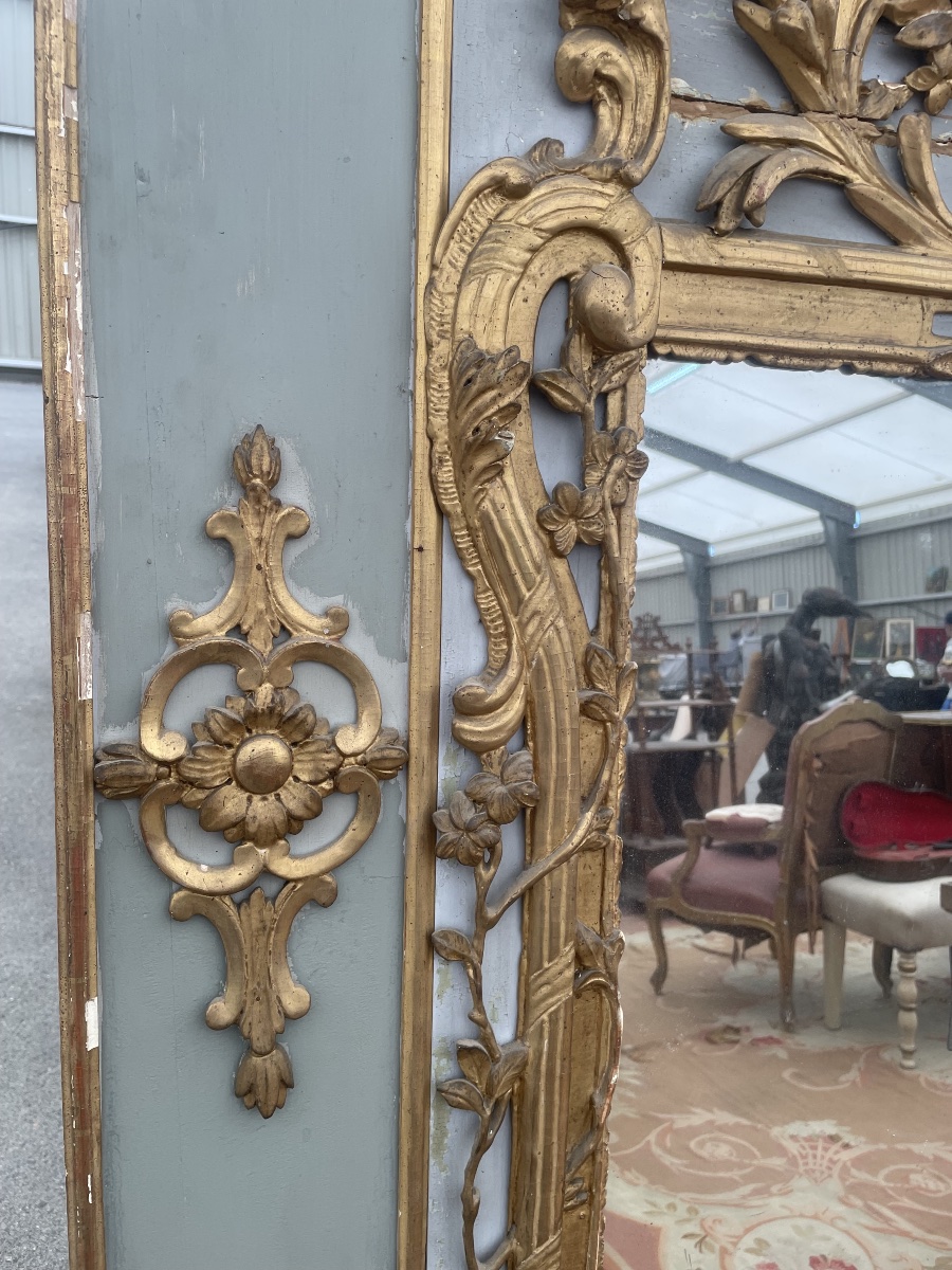 Louis XV-era Trumeau Made Of Carved And Gilded Wood -photo-4