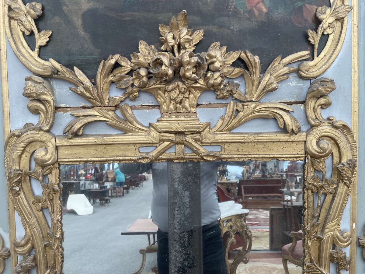 Louis XV-era Trumeau Made Of Carved And Gilded Wood -photo-5