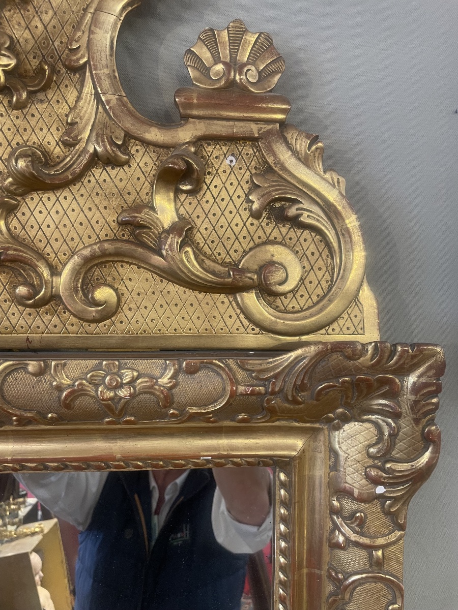 Antique Louis XV Mirror Made Of Carved And Gilded Wood -photo-1
