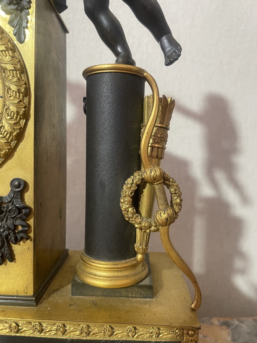 Empire-era Bronze Clock With Two Patinas -photo-1