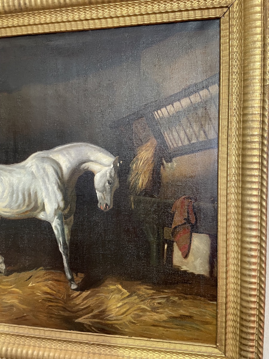 Oil On Canvas In The Style Of Alfred De Dreux -photo-3