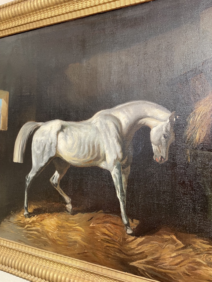 Oil On Canvas In The Style Of Alfred De Dreux -photo-4