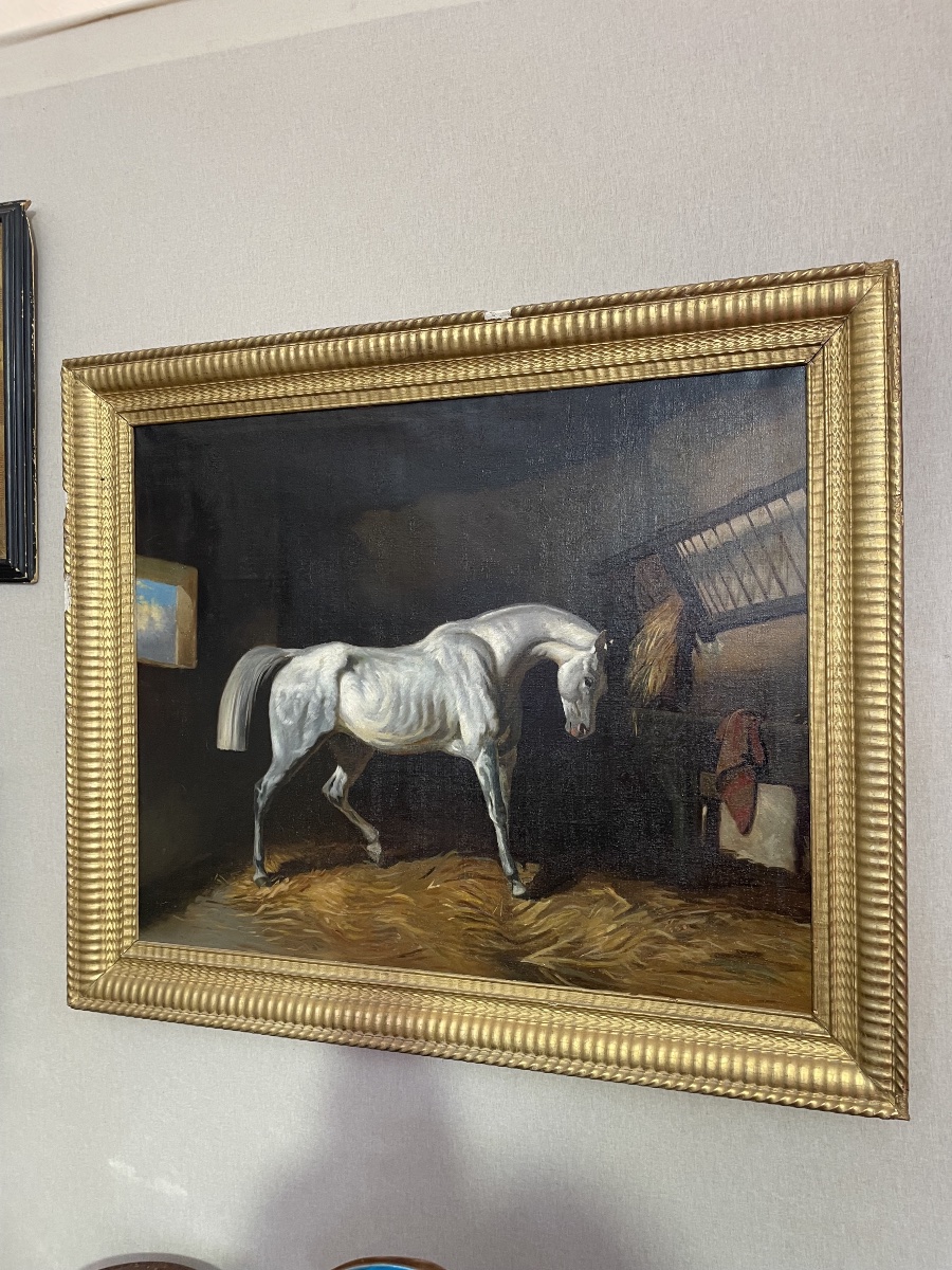 Oil On Canvas In The Style Of Alfred De Dreux -photo-1
