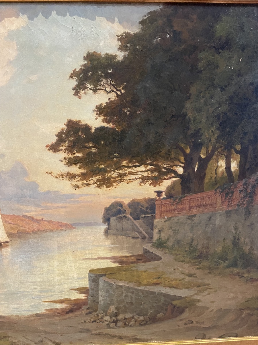 Hst signée Lucien Simonet représentant un paysage -photo-1