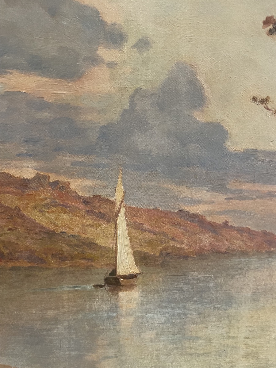 Hst signée Lucien Simonet représentant un paysage -photo-7