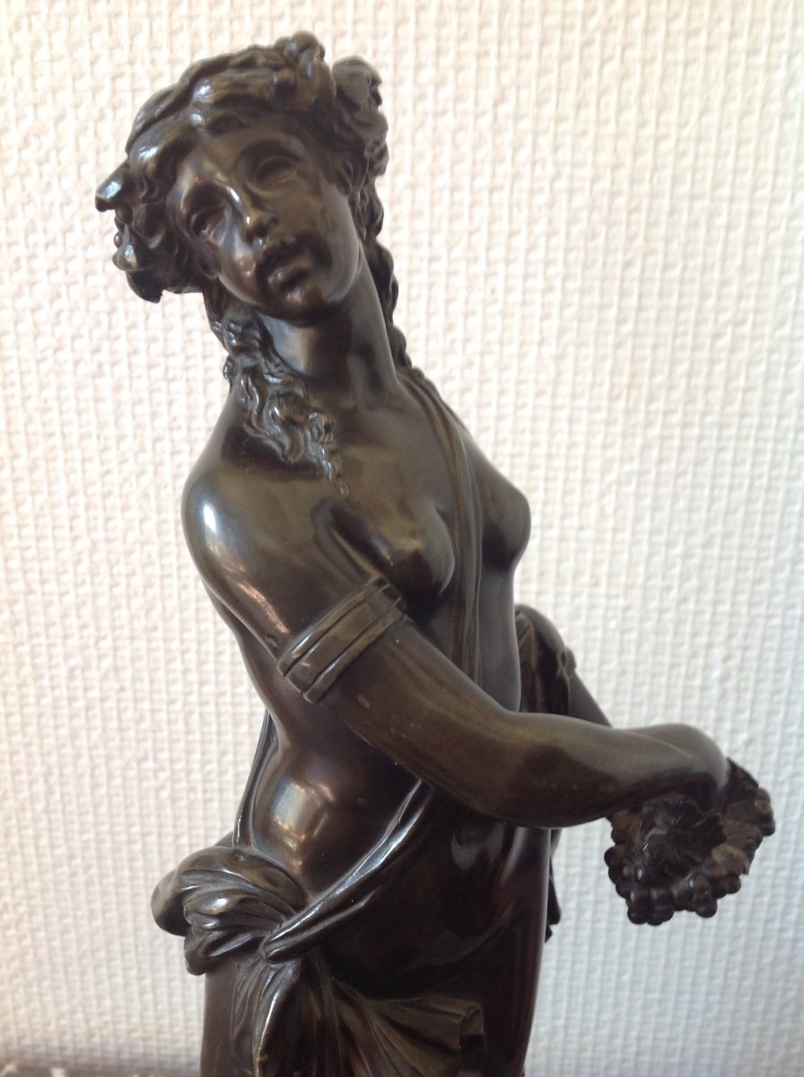 Bronze With Brown Patina From The 19th Time Representing A Bacchanal After Clodion-photo-2