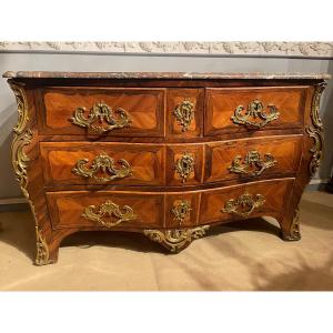 18th Century Marquetry Tomb Commode