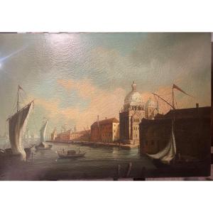 Large Oil On Canvas Representative Venice 19th Century