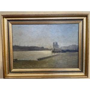 Oil On Mahogany Panel Signed Stanislas Lepine