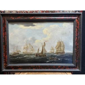 Tableau de marine signé W.Vitringa - Ecole hollandaise du début 18eme 