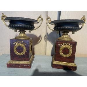 Paire de cassolettes d’époque restauration 