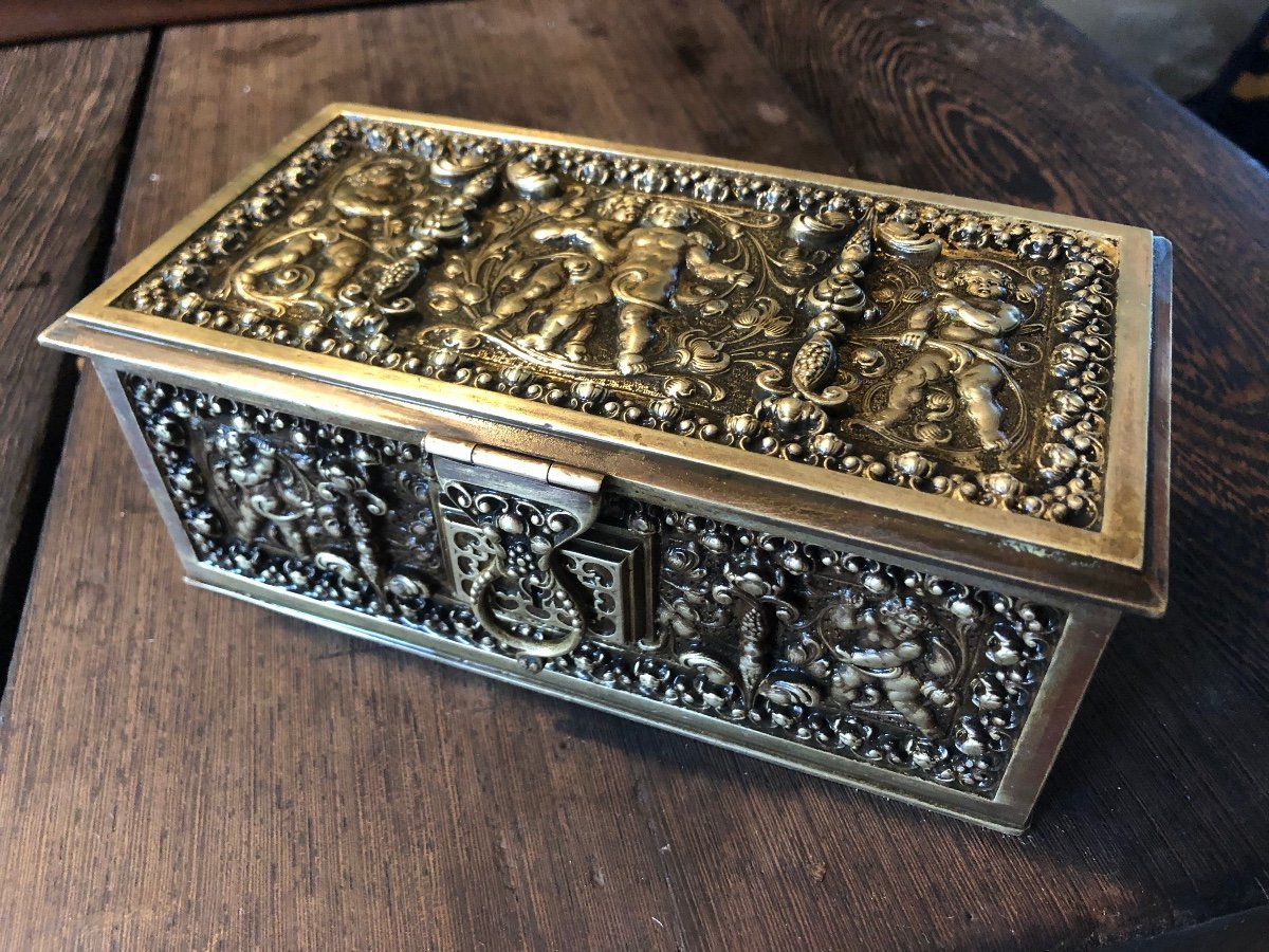 Bronze Box Decorated With Puttis