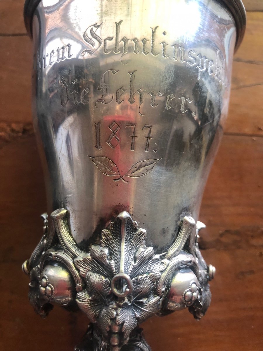 Chalice In German Silver Late 19th Century-photo-3