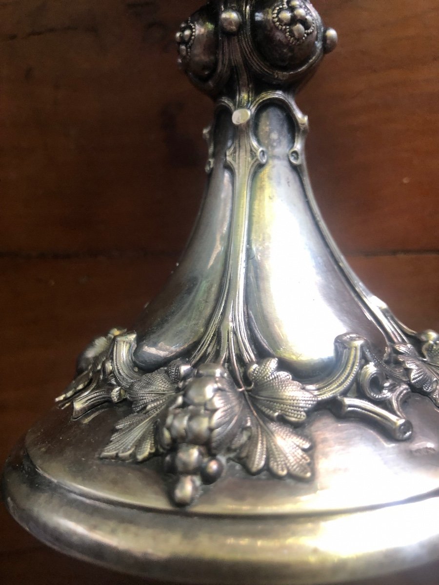 Chalice In German Silver Late 19th Century-photo-4