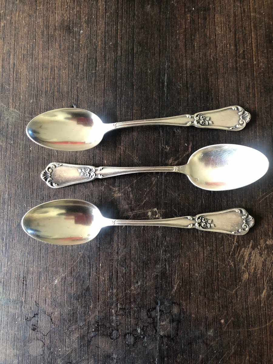 12 Small Silver Spoons-photo-3