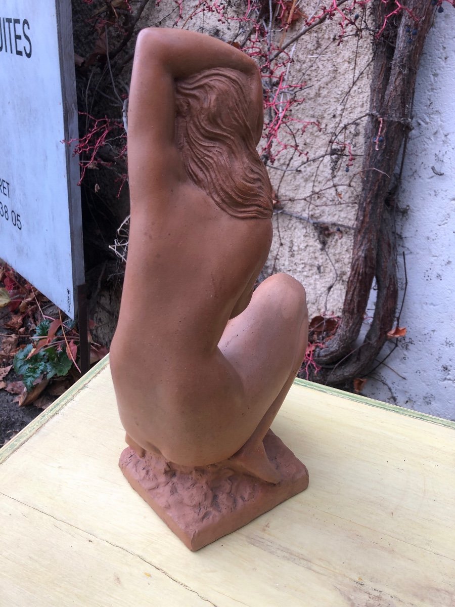 Terre Cuite Femme Nue Années  40. 50 Signée Janin-photo-1