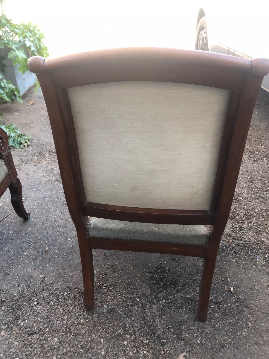 Paire De Fauteuils En Acajou Début 19 Eme Siecle-photo-5