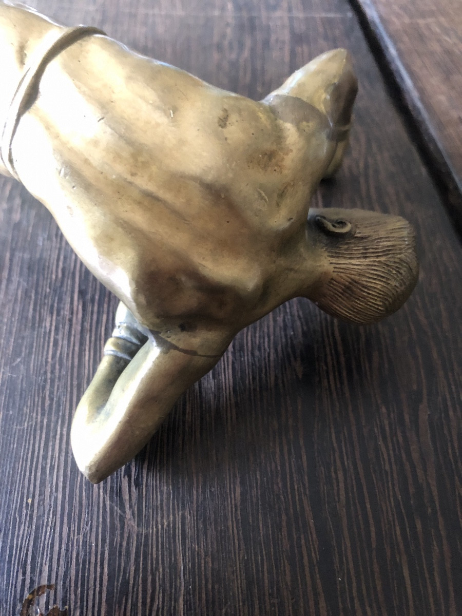 Bronze Sculpture Of A Boxer From The Early 20th Century-photo-2