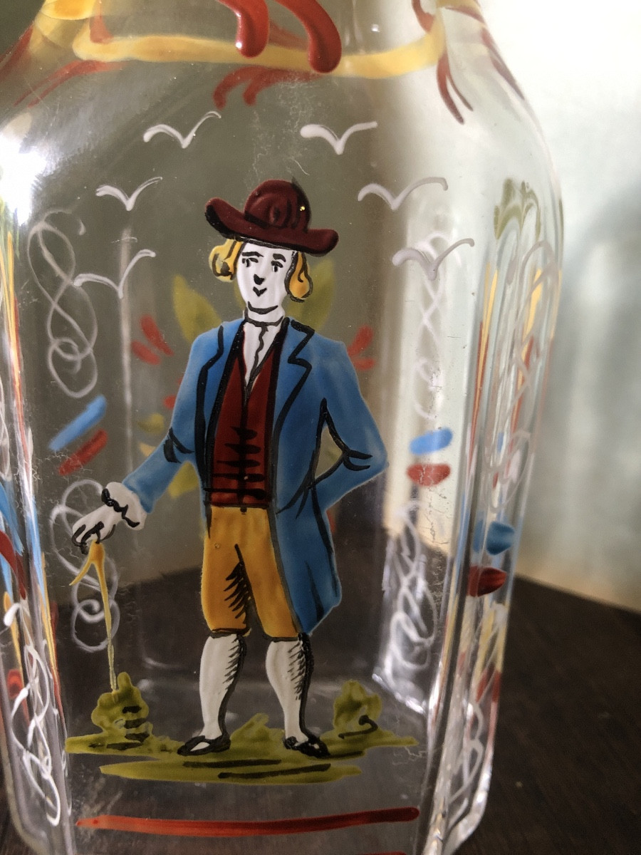 Bouteille à Décor De Gentilhomme 18 Eme Siècle -photo-2