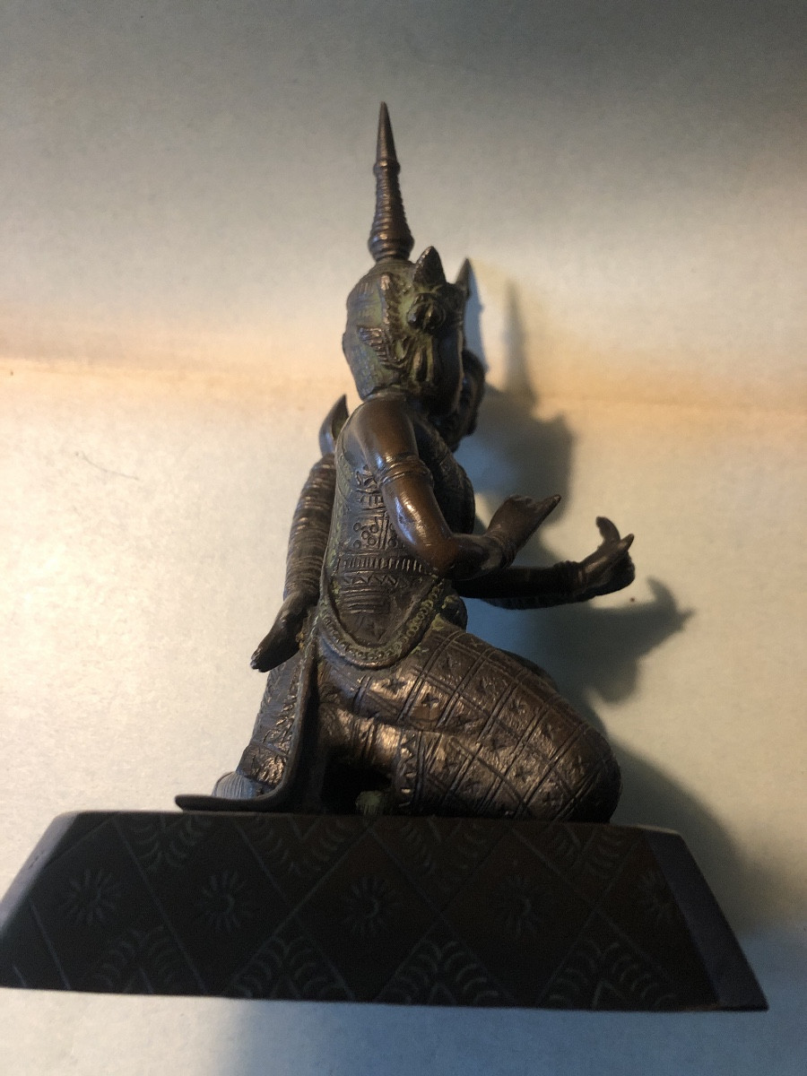 Ancient Bronze Dancing Couple From Thailand -photo-3