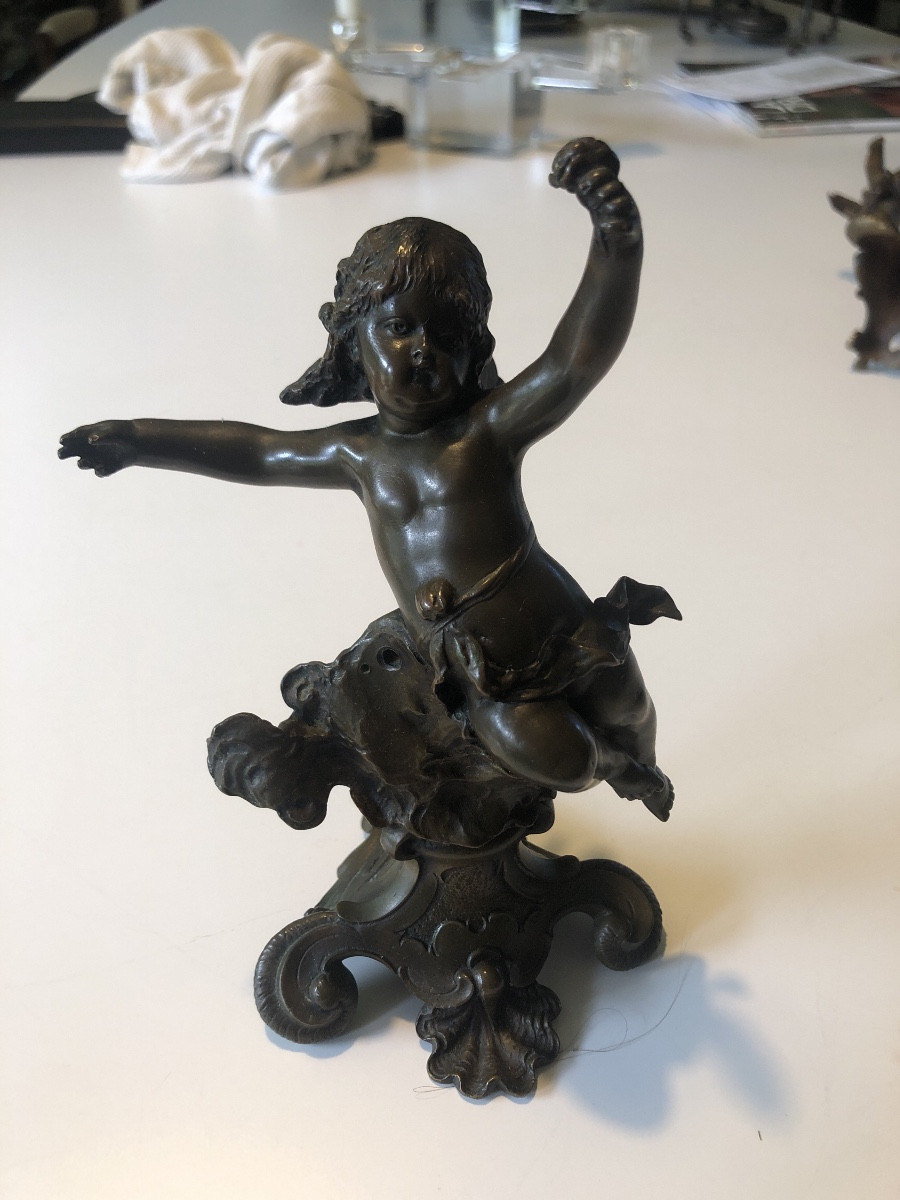 Paire petits bronzes  angelots19eme-photo-2