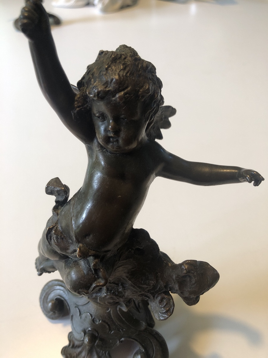 Paire petits bronzes  angelots19eme-photo-3