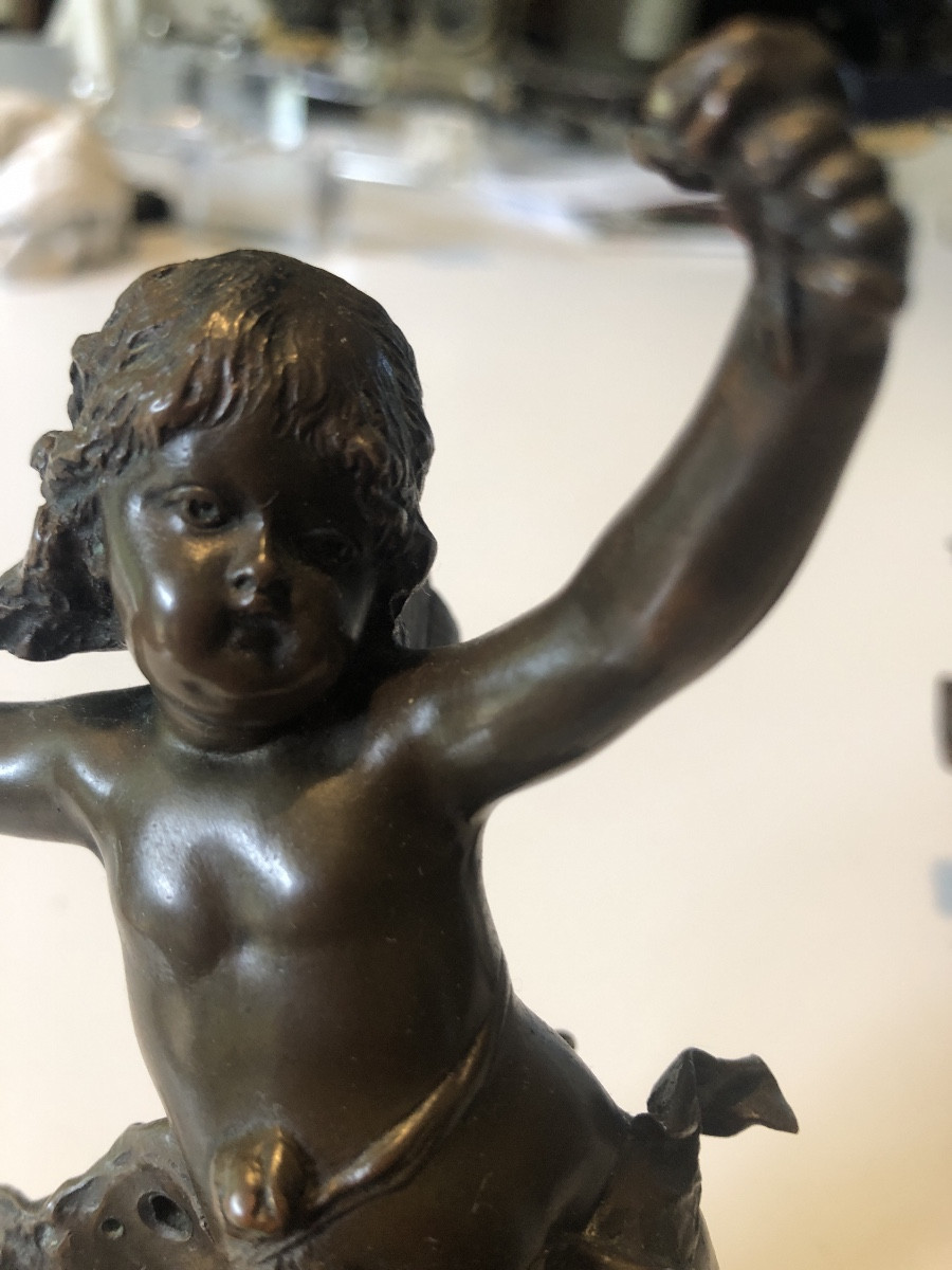 Paire petits bronzes  angelots19eme-photo-4