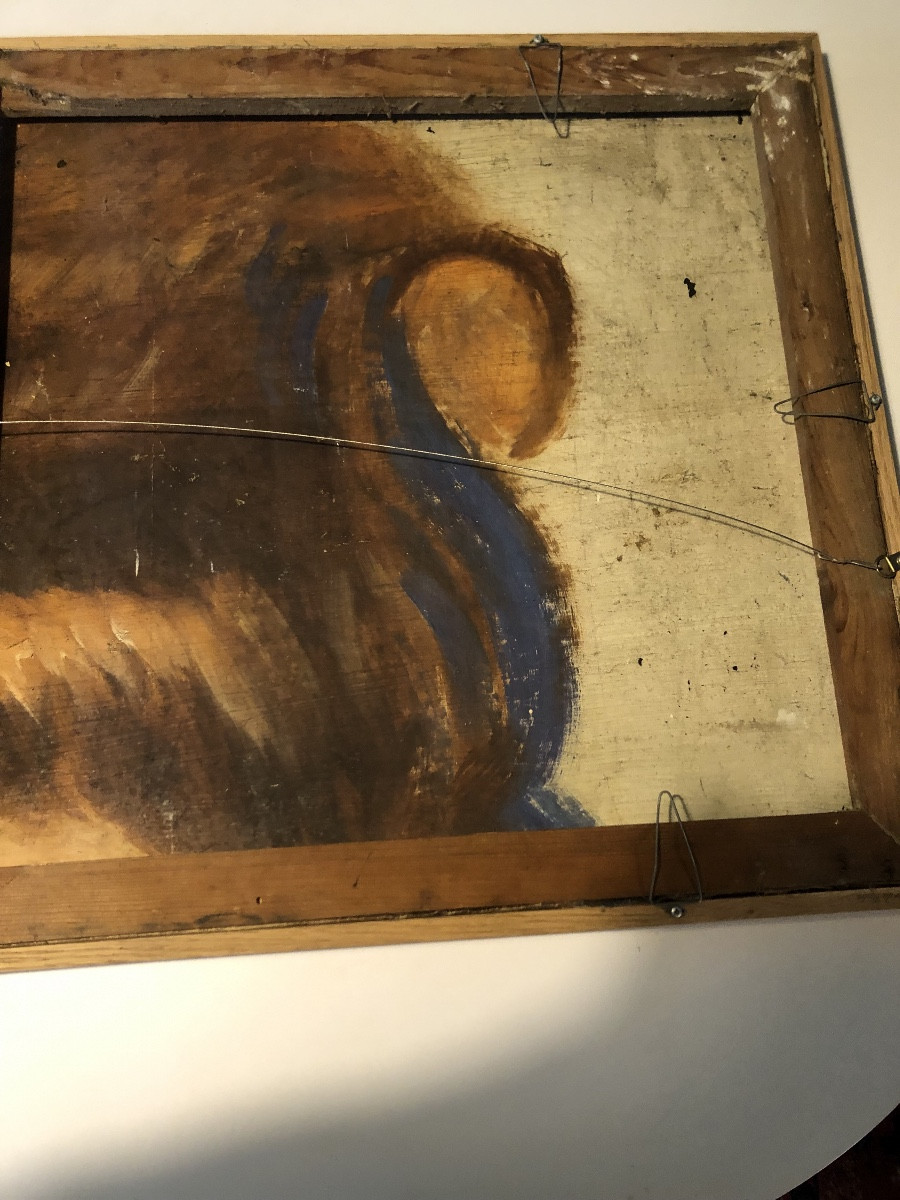 Oil Painting Of A Mediterranean Port, Signed Roberval-photo-3