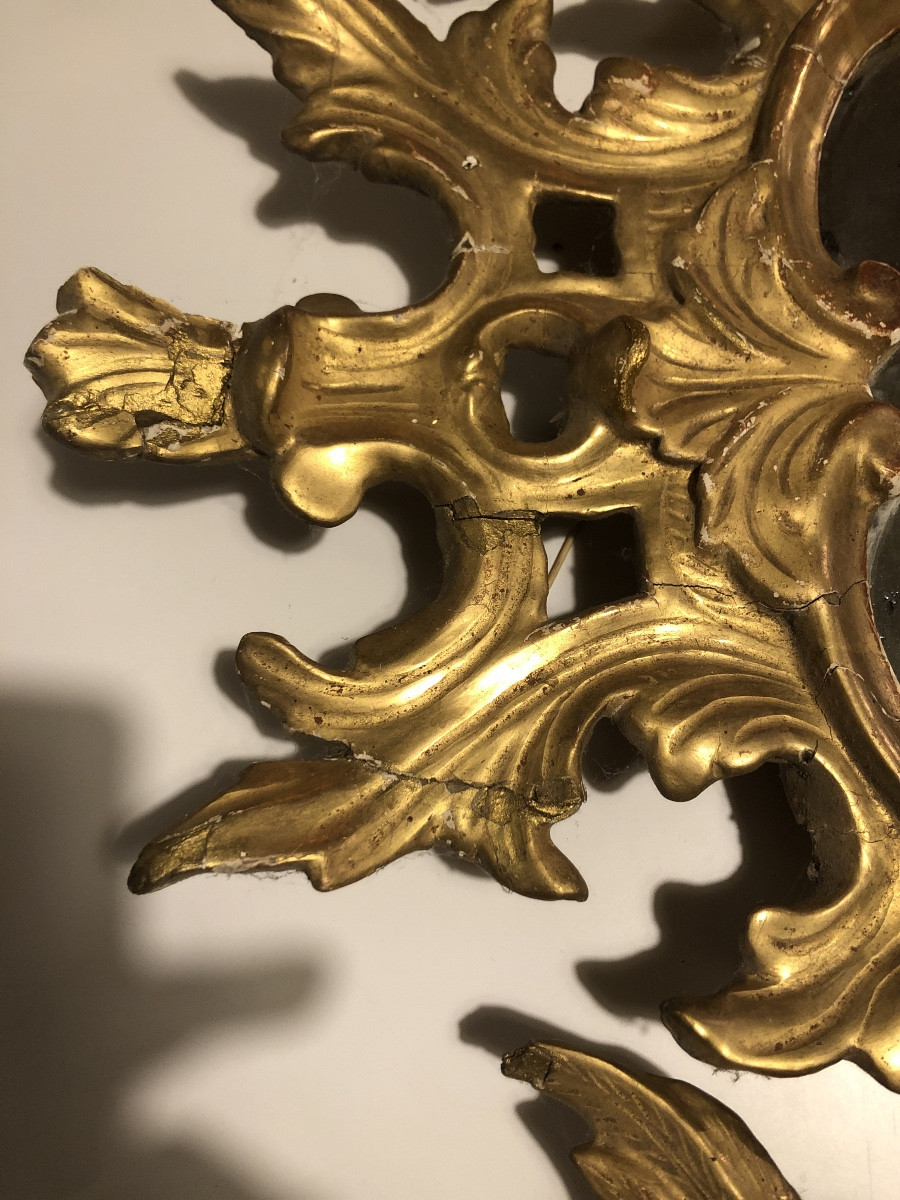 Miroir bois doré vénitien 19 eme-photo-2