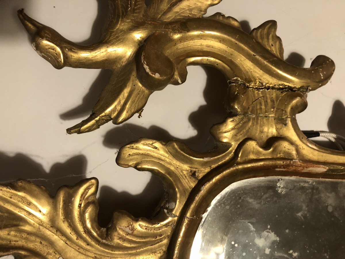 Miroir bois doré vénitien 19 eme-photo-4