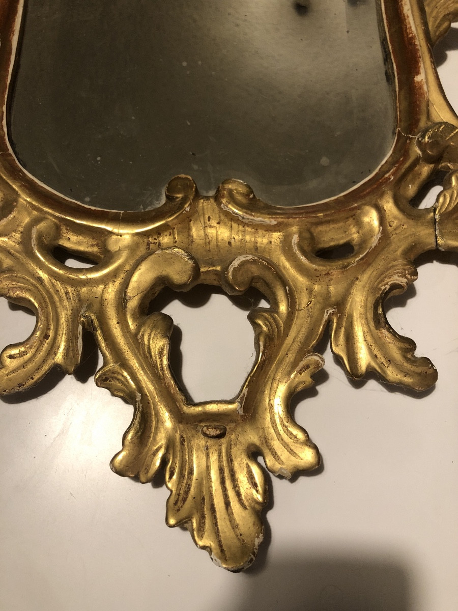 Miroir bois doré vénitien 19 eme-photo-2