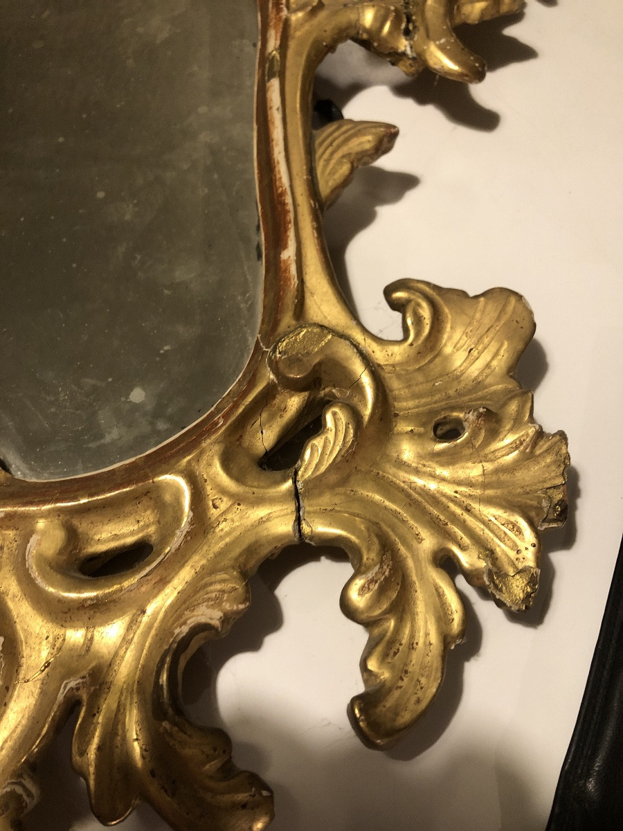 Miroir bois doré vénitien 19 eme-photo-3