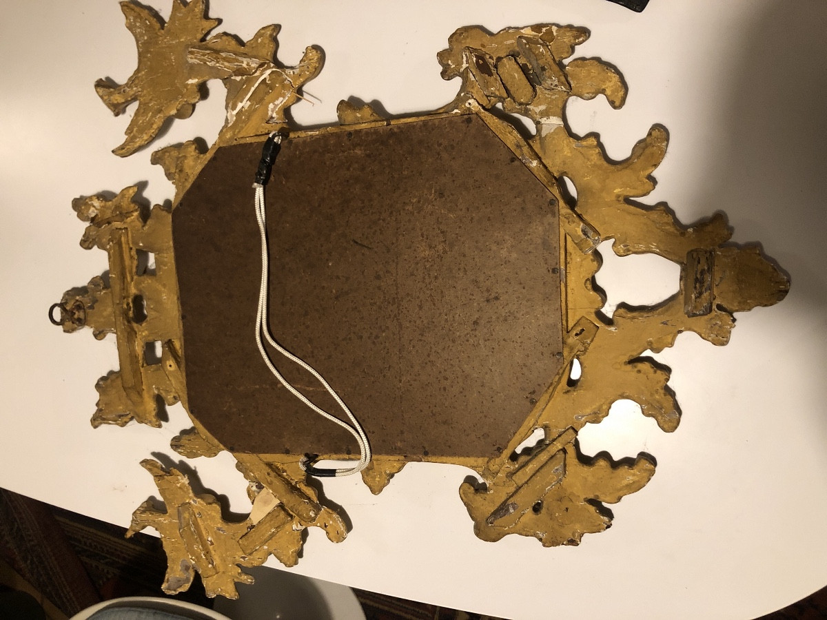 Miroir bois doré vénitien 19 eme-photo-4