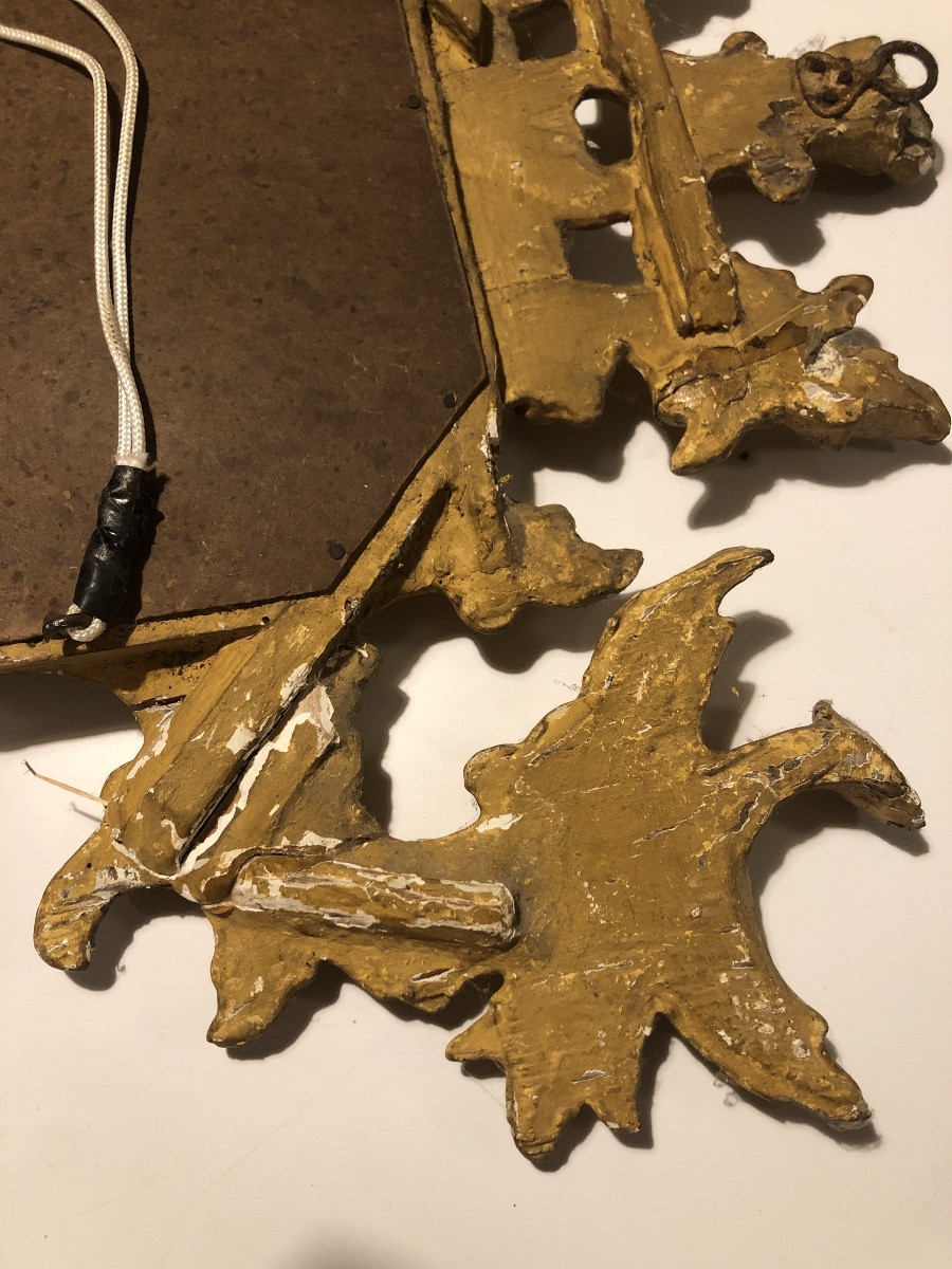 Miroir bois doré vénitien 19 eme-photo-7