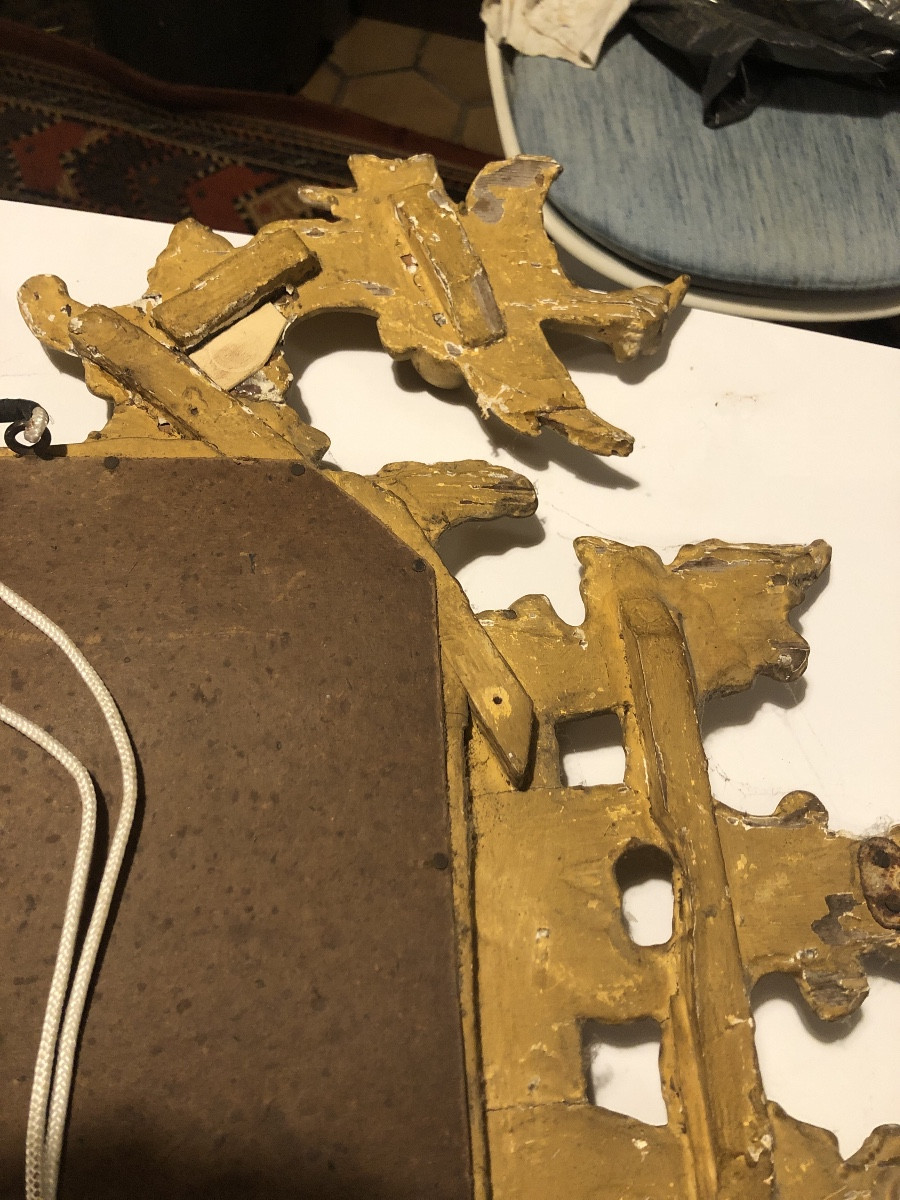 Miroir bois doré vénitien 19 eme-photo-8
