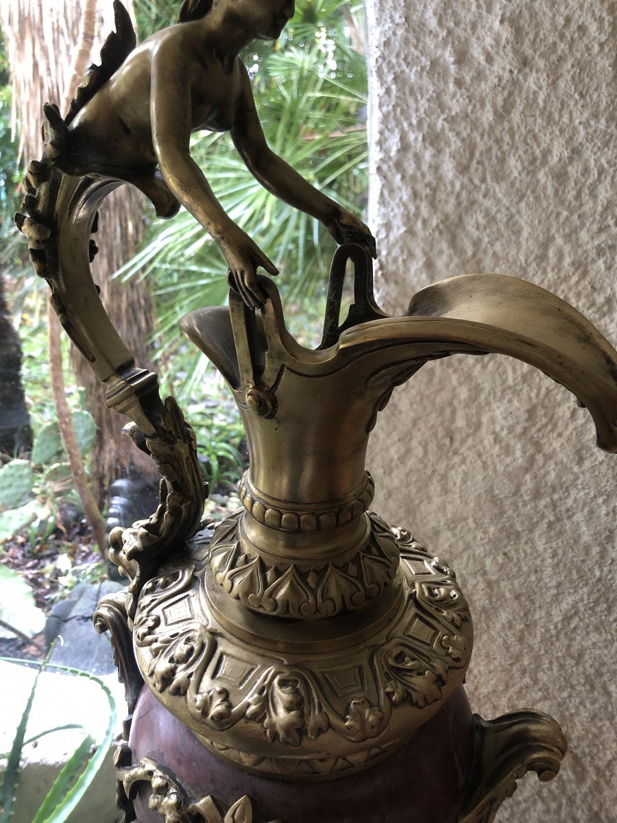 Decorative Marble And Bronze Ewer Niii-photo-3
