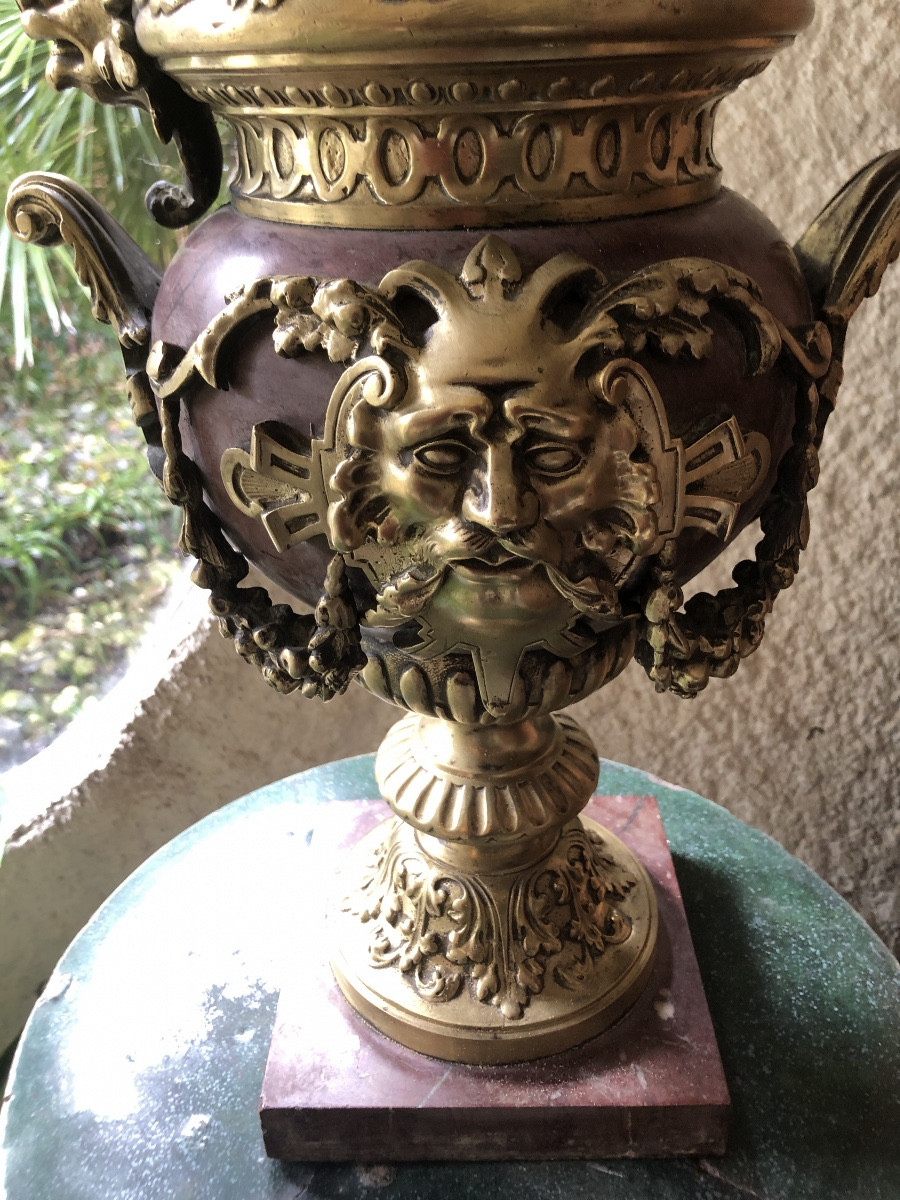 Decorative Marble And Bronze Ewer Niii-photo-4