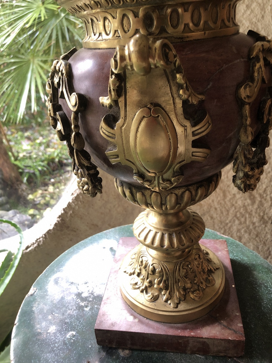 Decorative Marble And Bronze Ewer Niii-photo-2