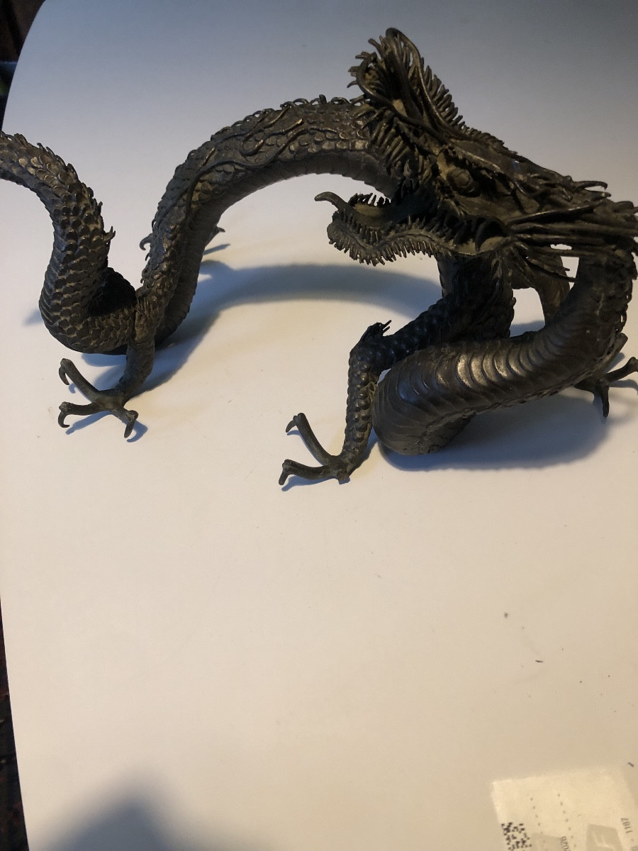 Dragon en bronze 19 eme japonais -photo-2