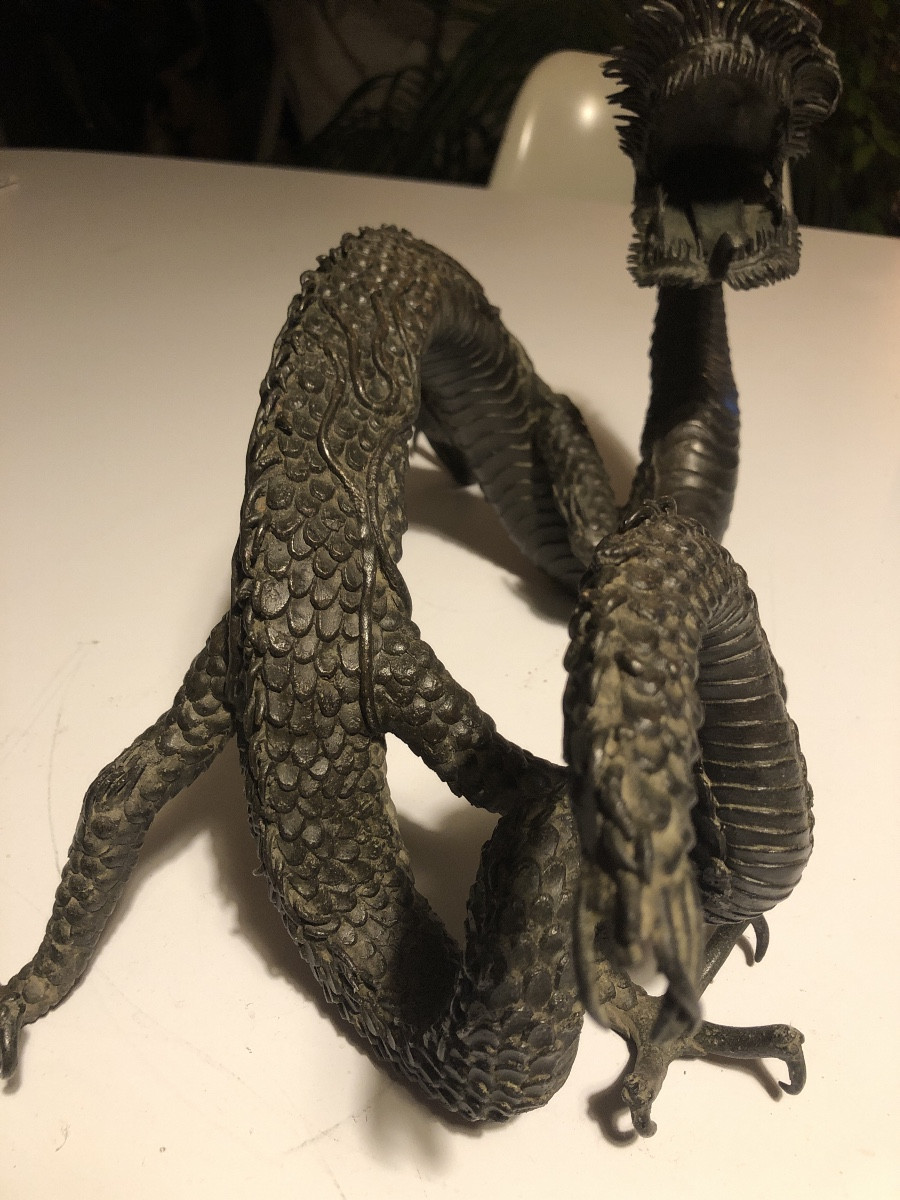 Dragon en bronze 19 eme japonais -photo-1